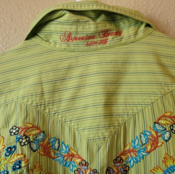 Johnny Was 3J Workshop Button Down Floral Embroidered Shirt, M - Picture 6 of 14